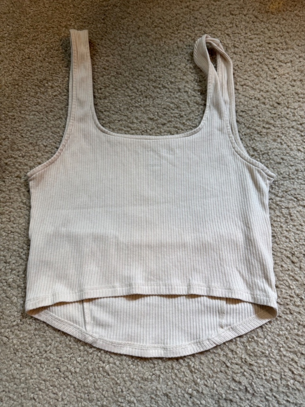 American Eagle Ribbed Corset Tank Top Sz M Off White Basic - Picture 3 of 3